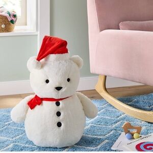 Cloud island holiday snow bear jumbo plush nwt